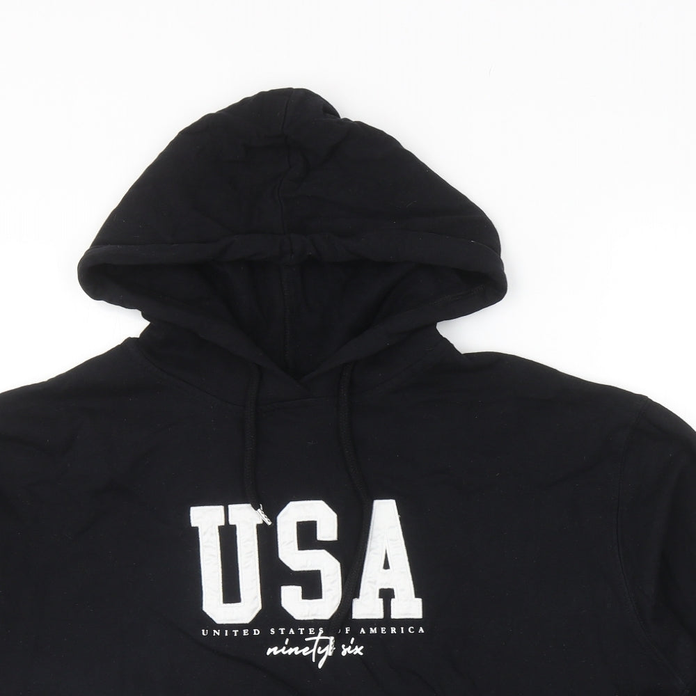 New Look Womens Black Cotton Pullover Hoodie Size M Pullover - USA