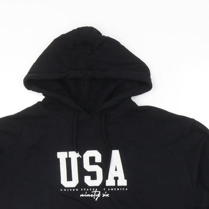 New Look Womens Black Cotton Pullover Hoodie Size M Pullover - USA