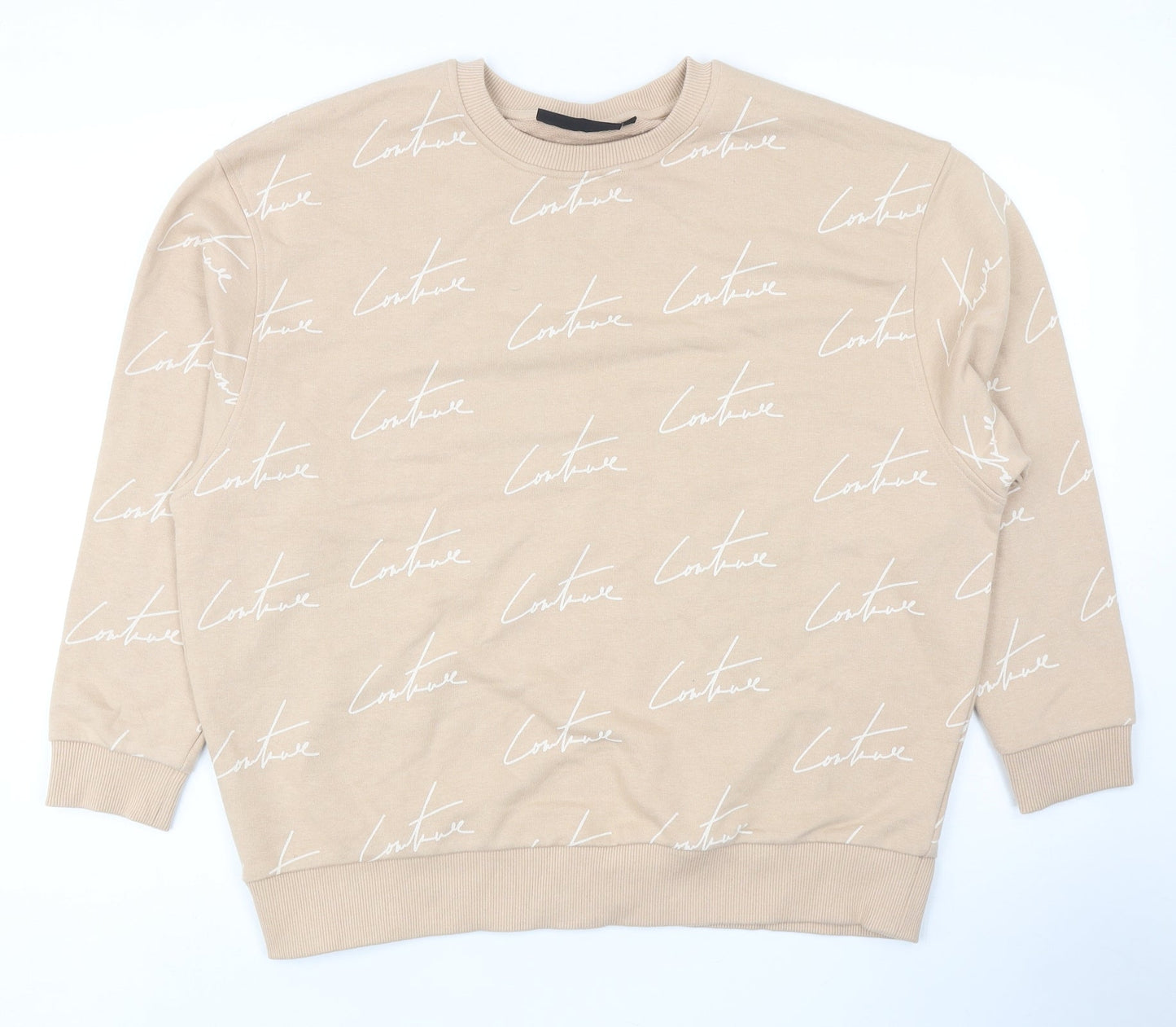 The Couture Club Womens Beige Cotton Pullover Sweatshirt Size XS Pullover
