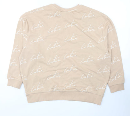 The Couture Club Womens Beige Cotton Pullover Sweatshirt Size XS Pullover