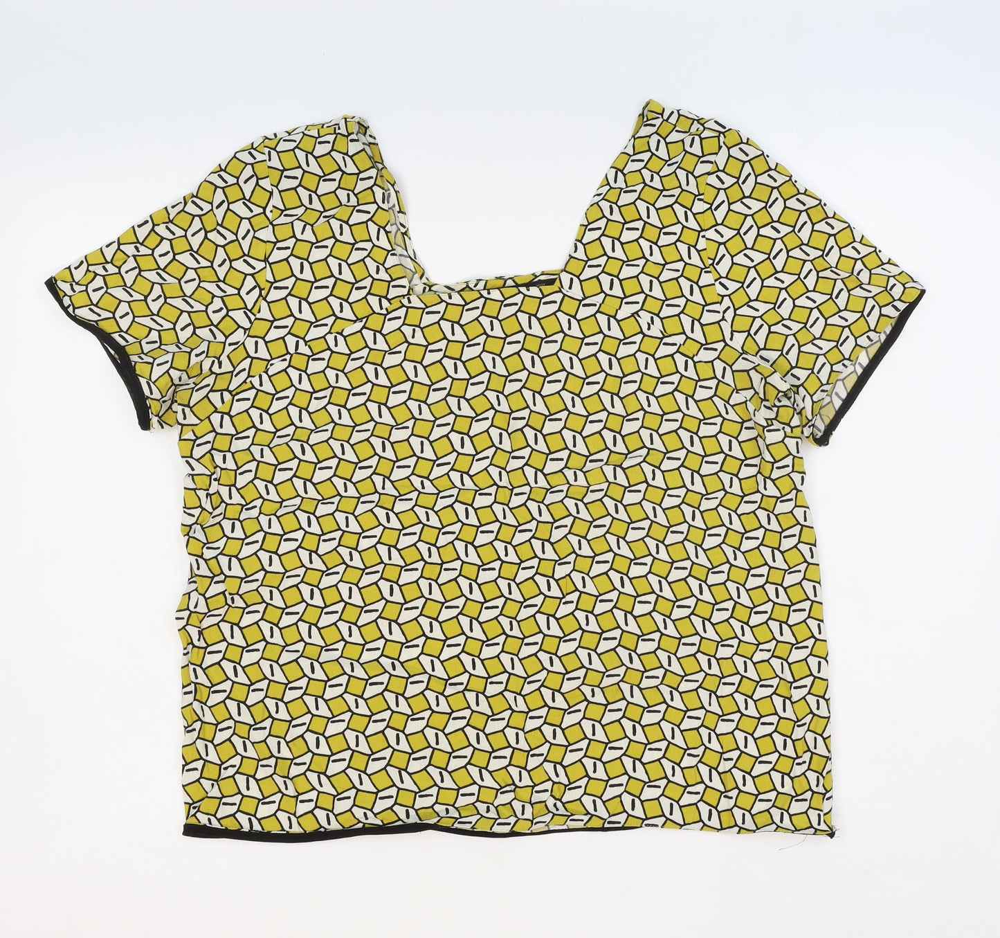 Womens UK Size M Zara Yellow Basic T-Shirt