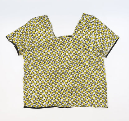 Womens UK Size M Zara Yellow Basic T-Shirt