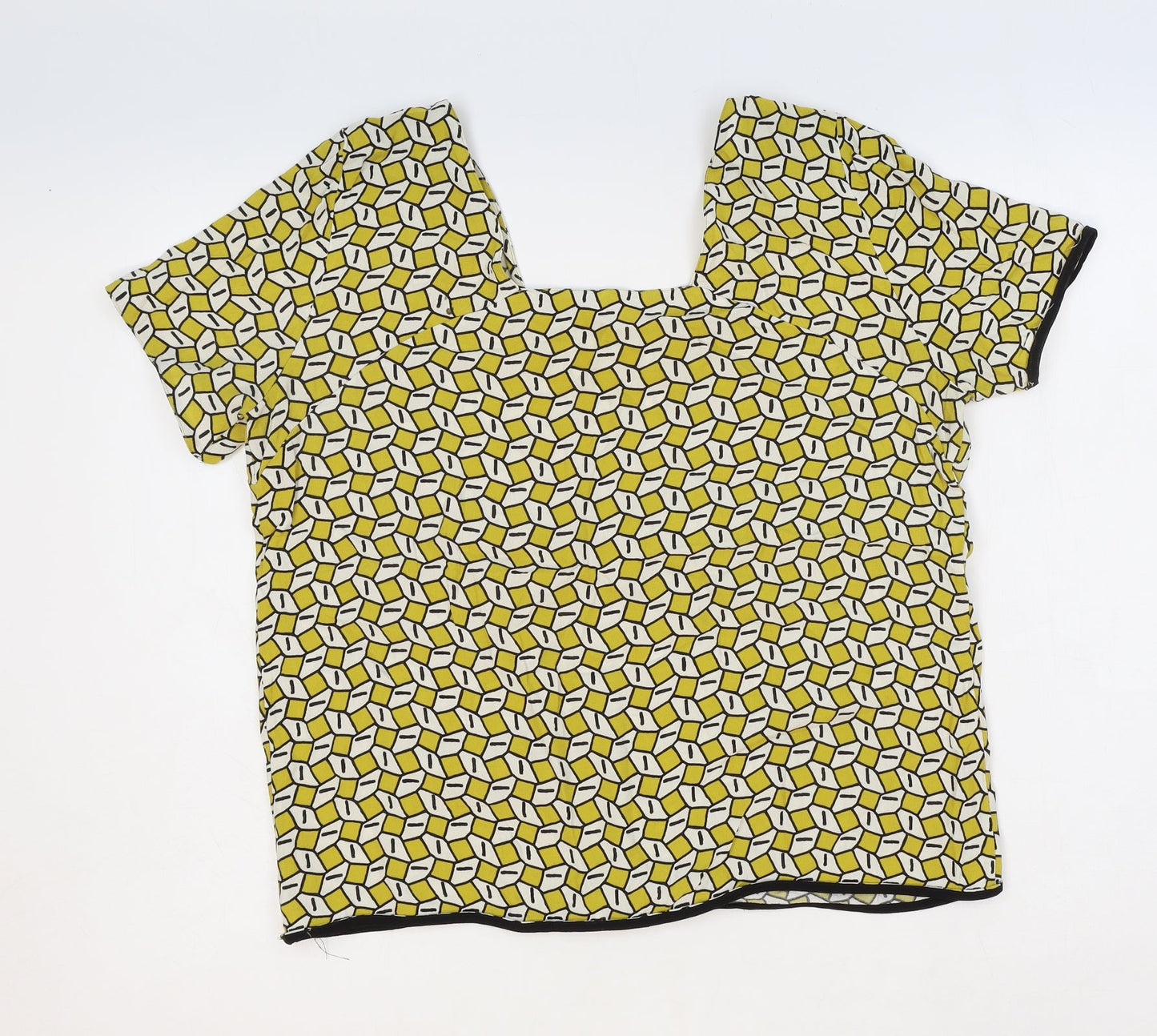 Womens UK Size M Zara Yellow Basic T-Shirt