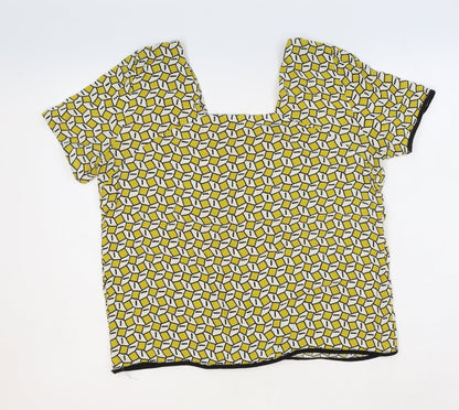 Womens UK Size M Zara Yellow Basic T-Shirt