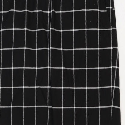 Great Plains Womens Black Check Viscose Trousers Size 10 Regular Zip