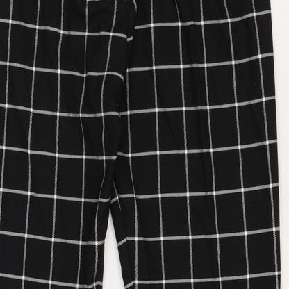 Great Plains Womens Black Check Viscose Trousers Size 10 Regular Zip