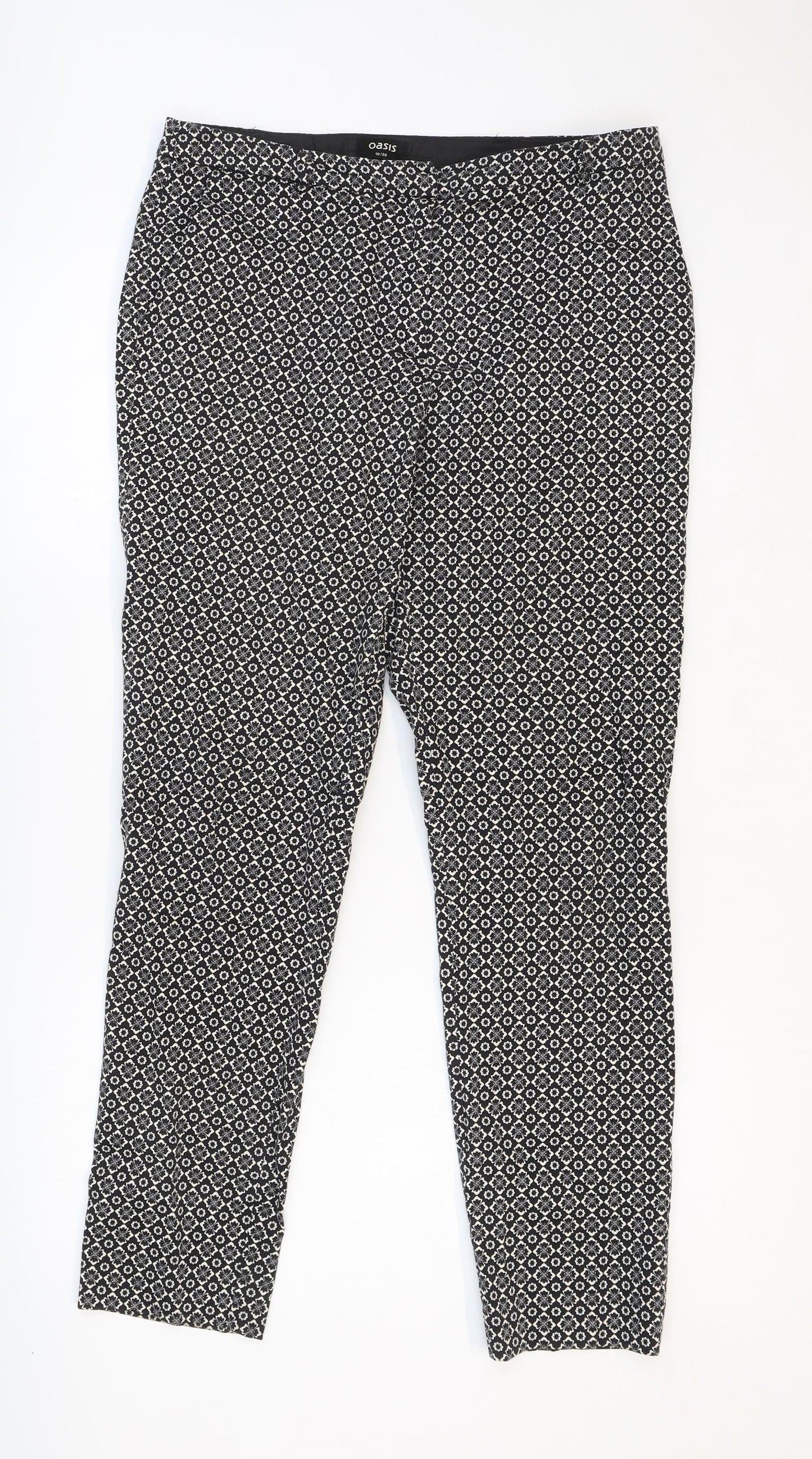 Womens UK Size 10 Oasis Regular Fit  Black Trousers