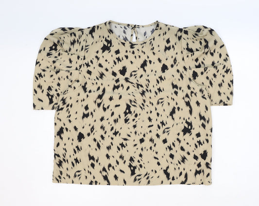 Womens UK Size XL Emery Rose Beige Basic T-Shirt