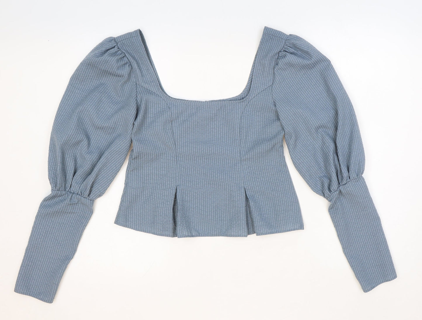 Womens UK Size 6 ASOS Blue Cropped Blouse