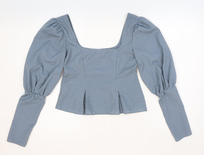 Womens UK Size 6 ASOS Blue Cropped Blouse