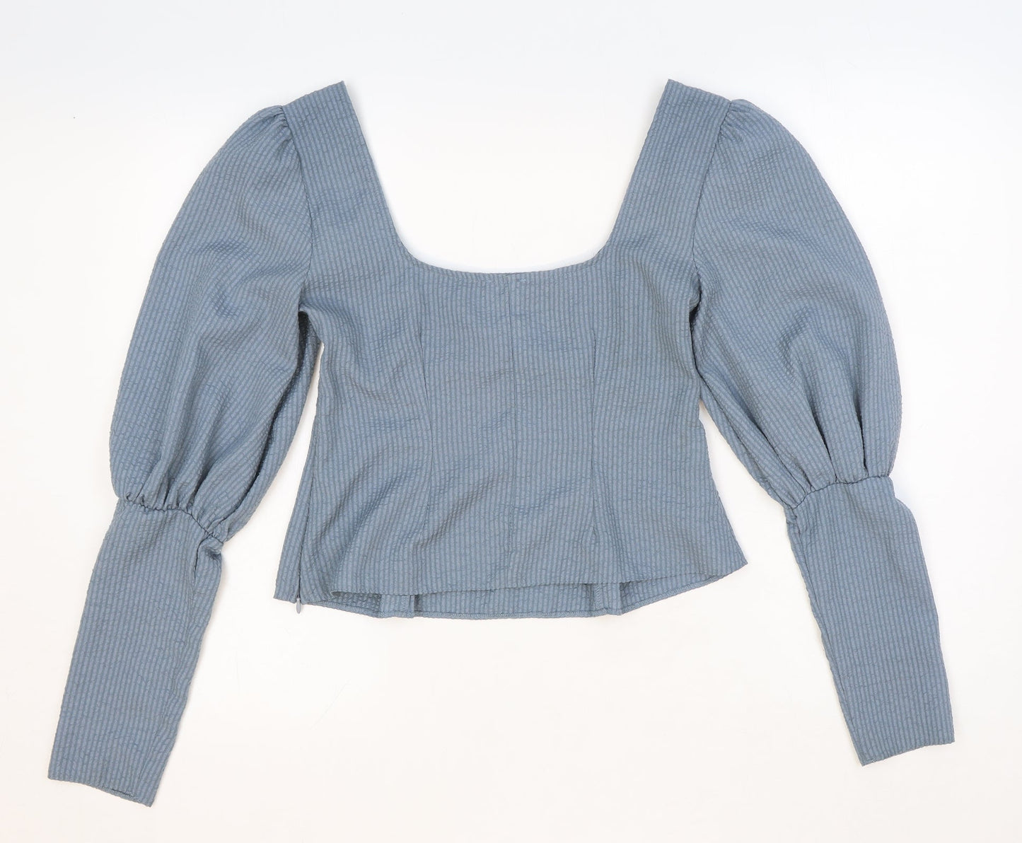 Womens UK Size 6 ASOS Blue Cropped Blouse