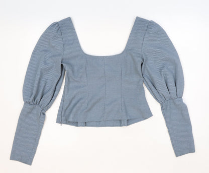 Womens UK Size 6 ASOS Blue Cropped Blouse
