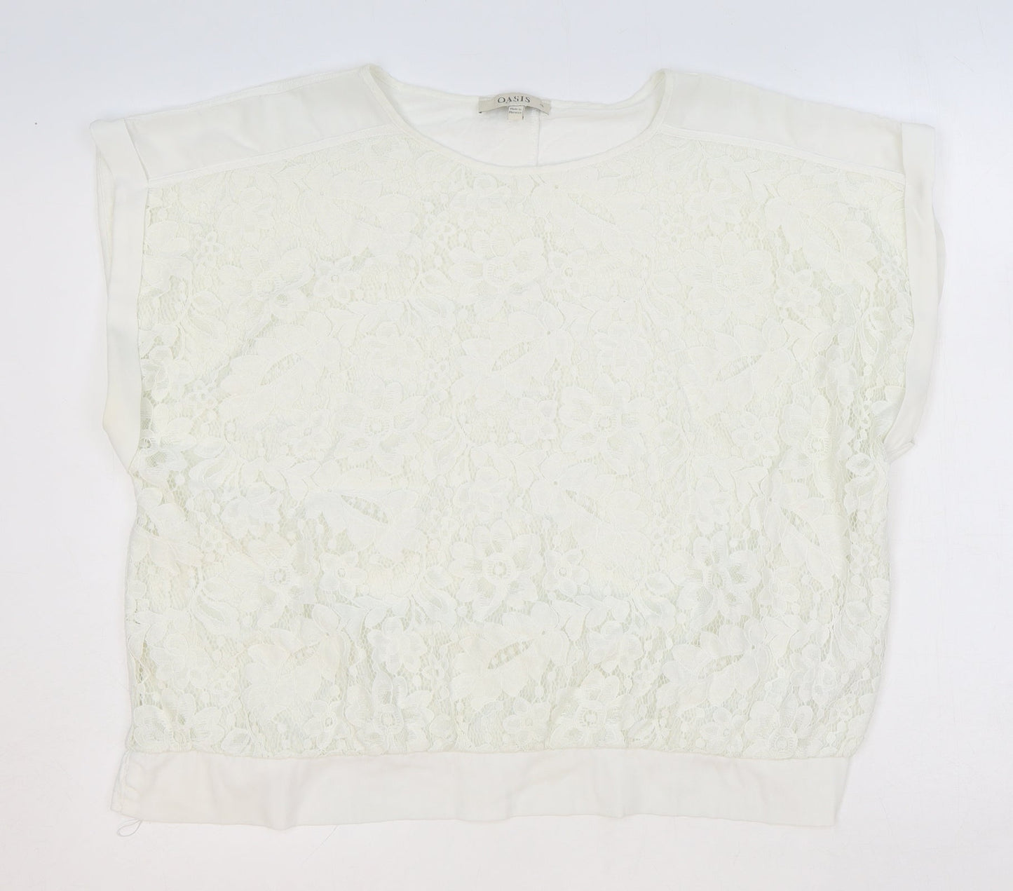 Womens UK Size XL Oasis Ivory Basic Blouse