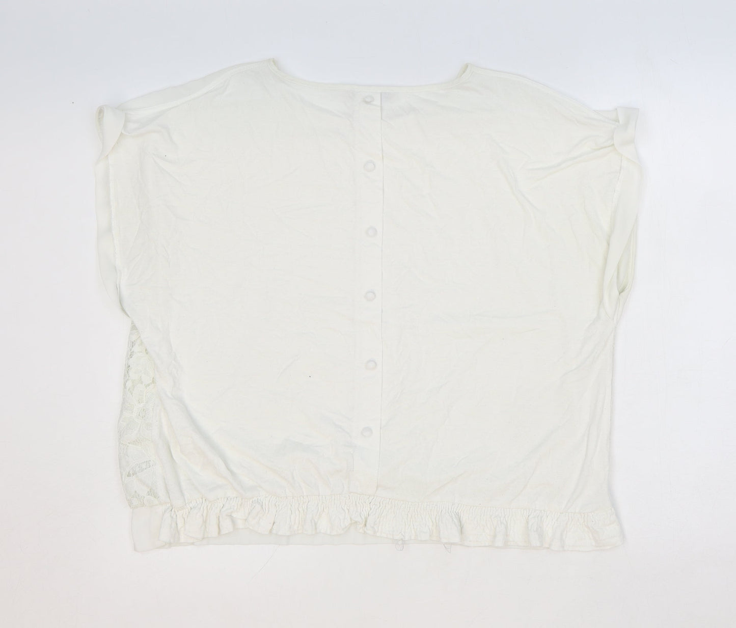 Womens UK Size XL Oasis Ivory Basic Blouse