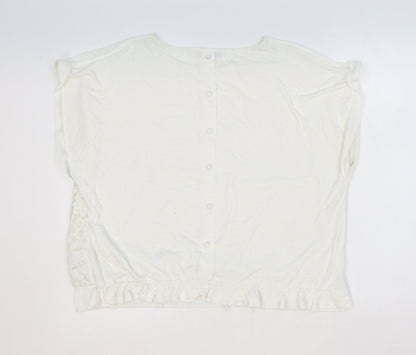 Womens UK Size XL Oasis Ivory Basic Blouse