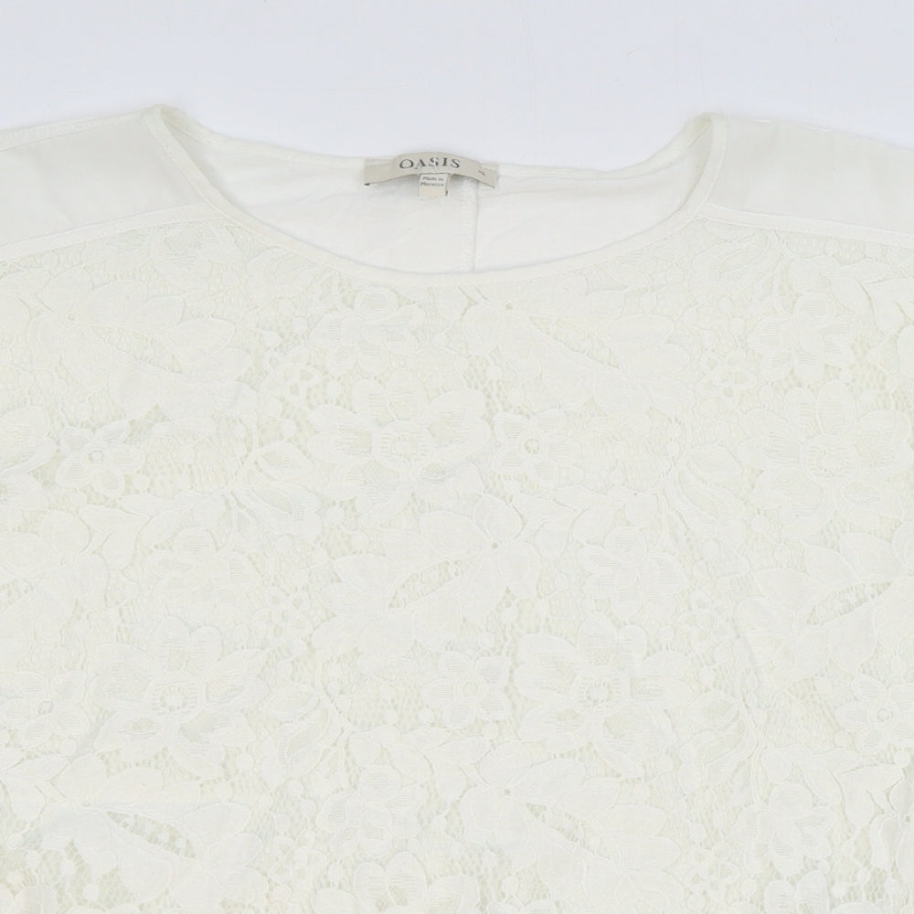 Womens UK Size XL Oasis Ivory Basic Blouse