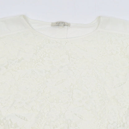 Womens UK Size XL Oasis Ivory Basic Blouse