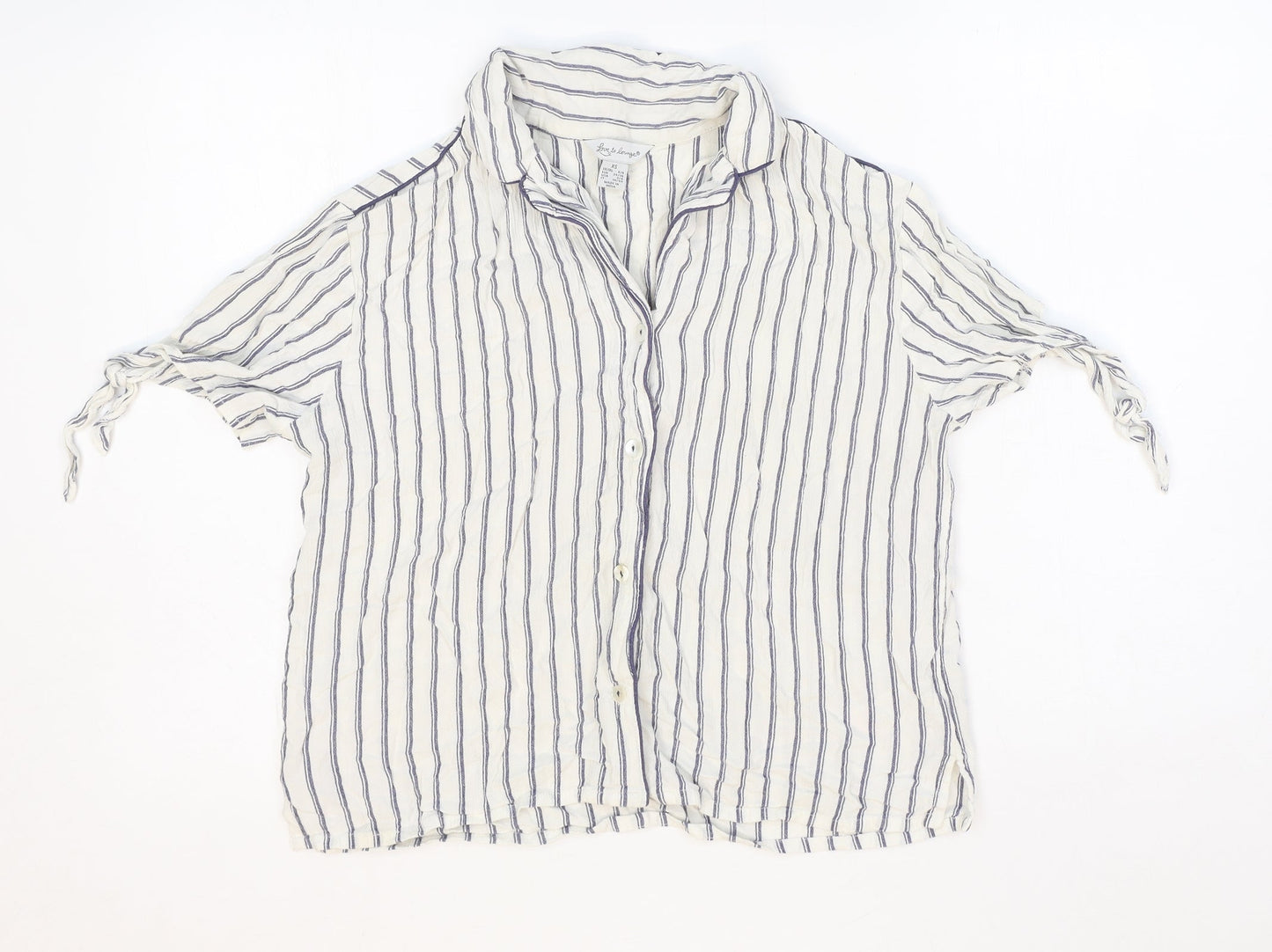 Womens UK Size XS Love To Lounge White Basic Button-Up