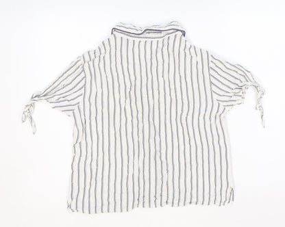Womens UK Size XS Love To Lounge White Basic Button-Up