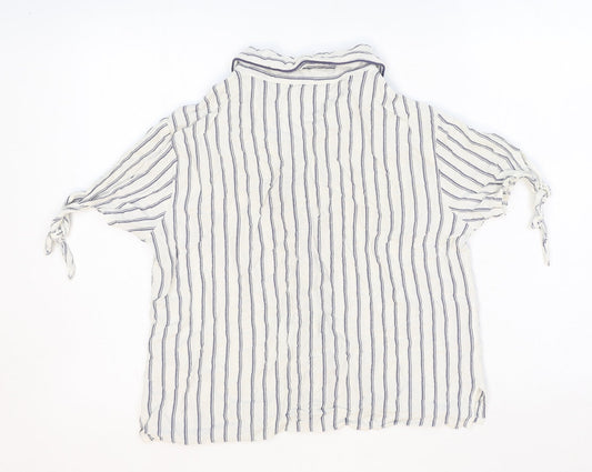 Womens UK Size XS Love To Lounge White Basic Button-Up