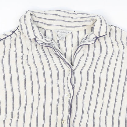 Womens UK Size XS Love To Lounge White Basic Button-Up