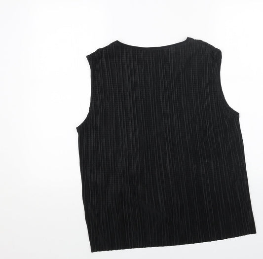 Jack Wills Womens Black Polyester Basic Tank Size 10 Boat Neck