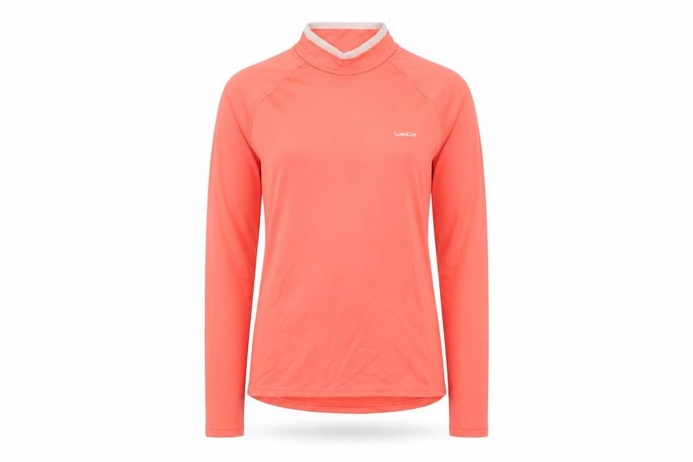Decathlon Womens Orange Polyester Pullover Sweatshirt Size M Zip