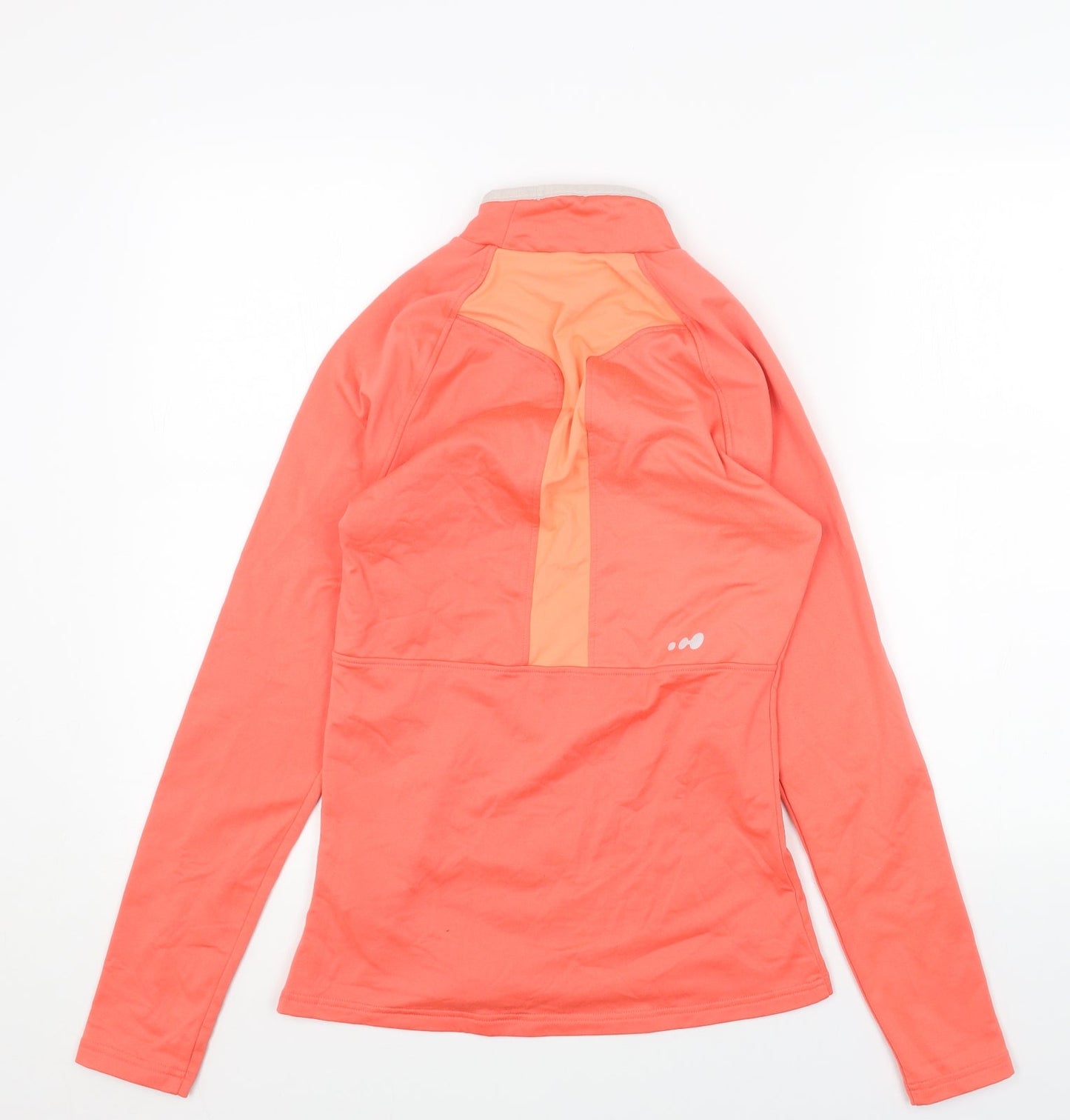 DECATHLON Womens Orange Polyester Pullover Sweatshirt Size M Zip