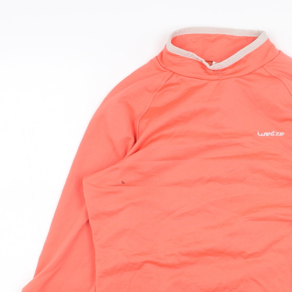 DECATHLON Womens Orange Polyester Pullover Sweatshirt Size M Zip