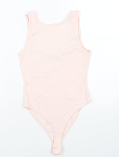 New Look Womens Pink Cotton Playsuit One-Piece Size 10 Snap