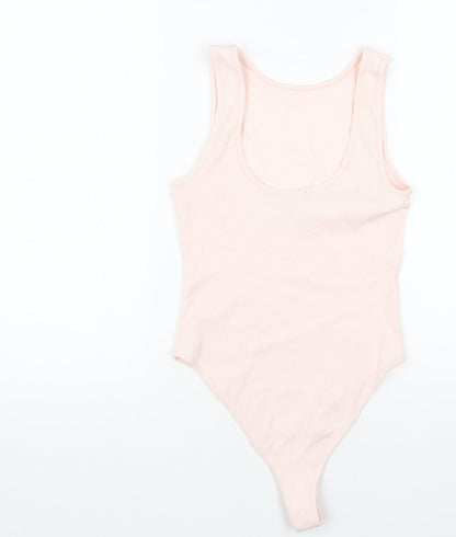 New Look Womens Pink Cotton Playsuit One-Piece Size 10 Snap