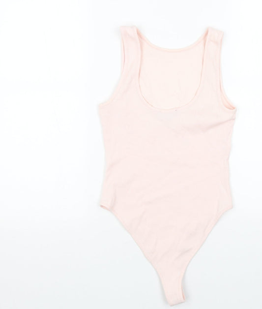 New Look Womens Pink Cotton Playsuit One-Piece Size 10 Snap