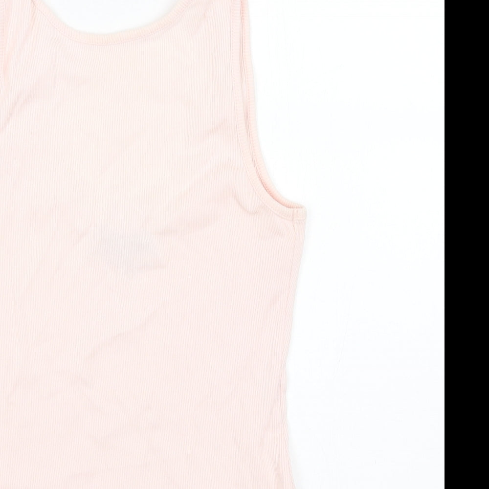 New Look Womens Pink Cotton Playsuit One-Piece Size 10 Snap