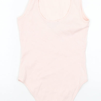 New Look Womens Pink Cotton Playsuit One-Piece Size 10 Snap