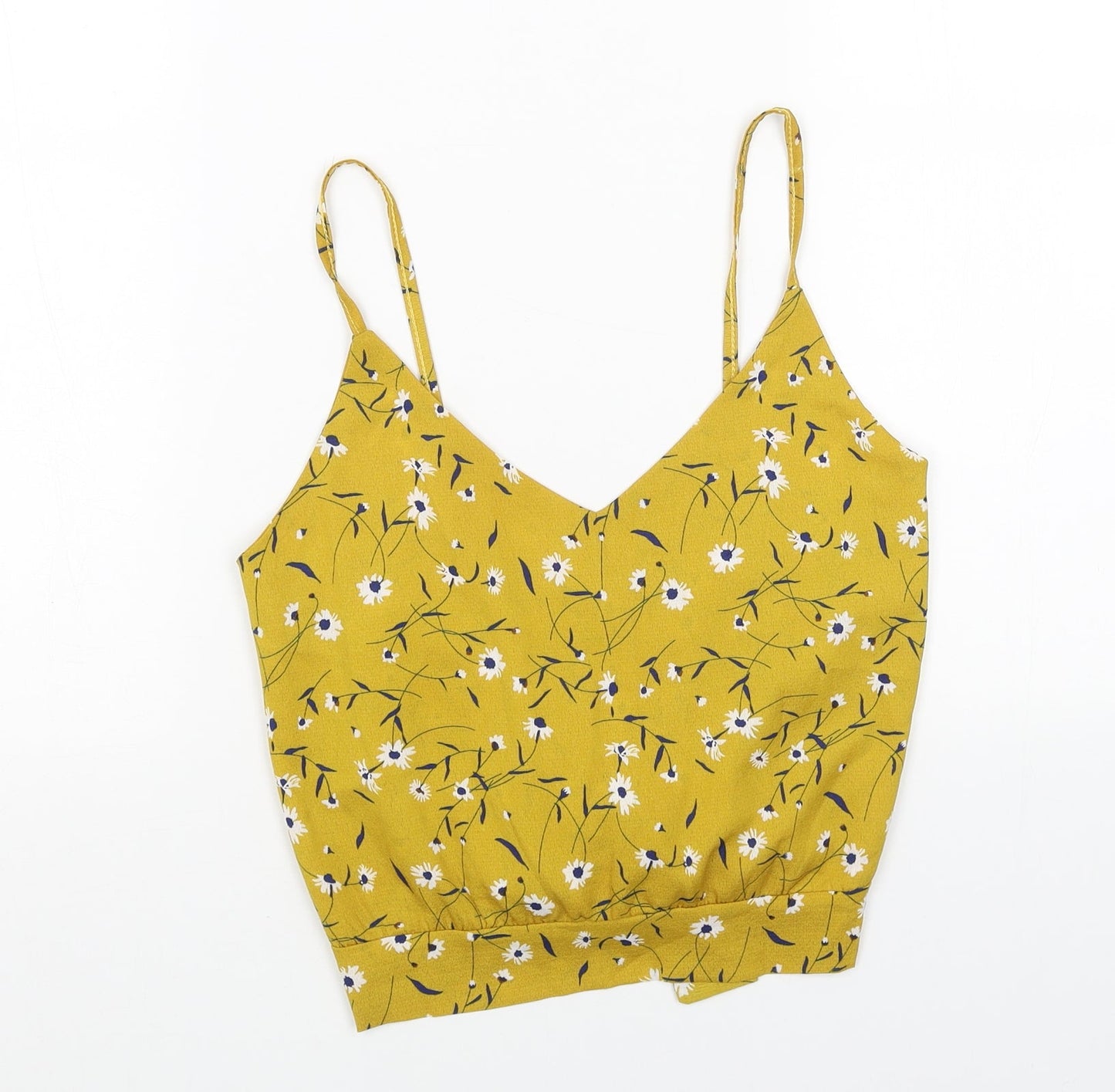 Womens UK Size S Preworn Yellow Camisole Tank