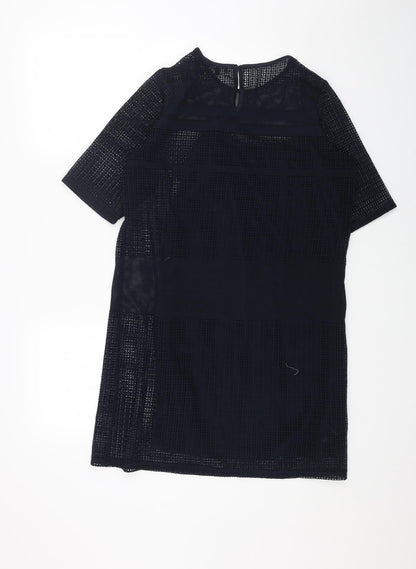 Warehouse Womens Blue Polyester A-Line Size 12 Round Neck Pullover