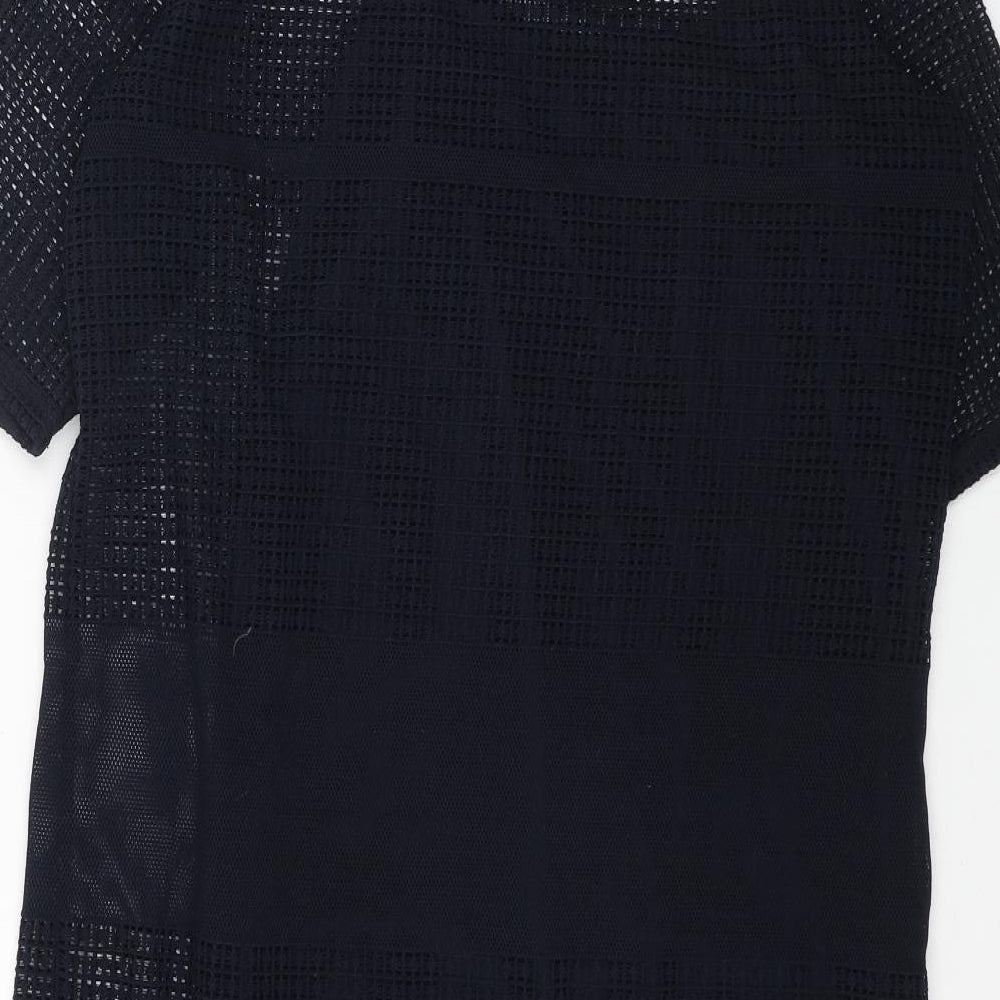 Warehouse Womens Blue Polyester A-Line Size 12 Round Neck Pullover
