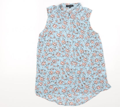 Womens UK Size 10 New Look Blue Basic Button-Up