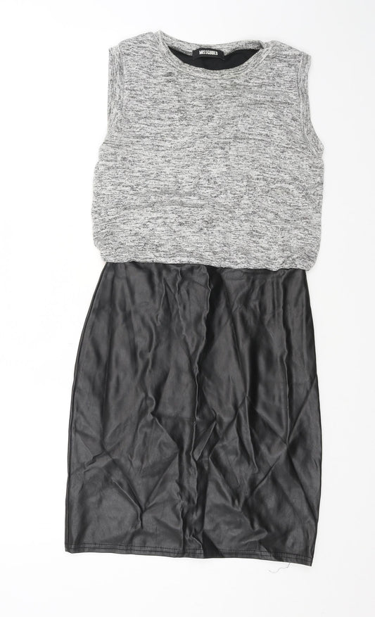 Missguided Womens Grey Polyester A-Line Size 8 Round Neck Pullover