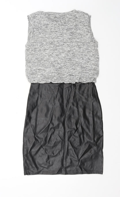 Missguided Womens Grey Polyester A-Line Size 8 Round Neck Pullover