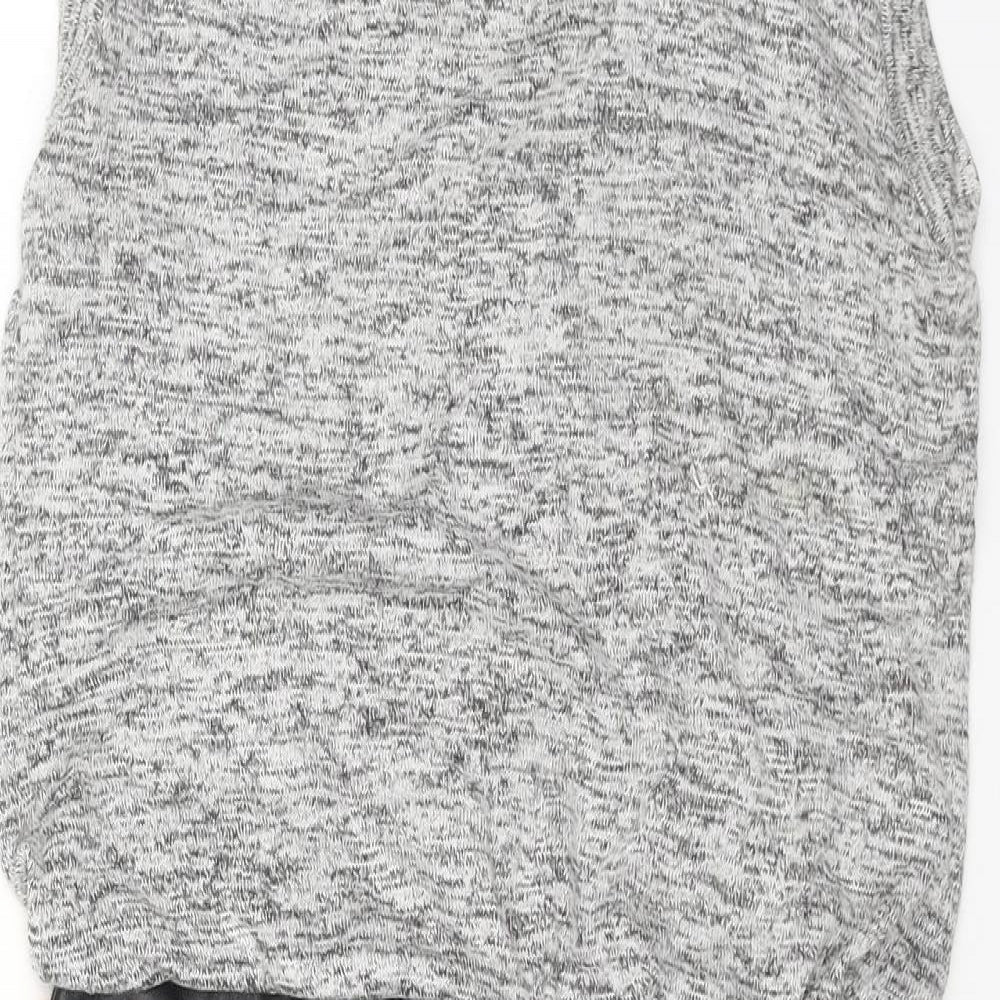 Missguided Womens Grey Polyester A-Line Size 8 Round Neck Pullover