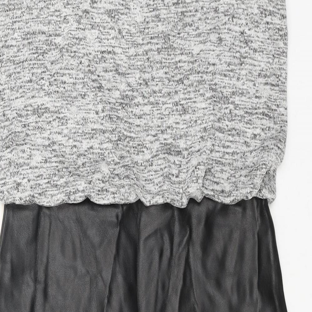 Missguided Womens Grey Polyester A-Line Size 8 Round Neck Pullover