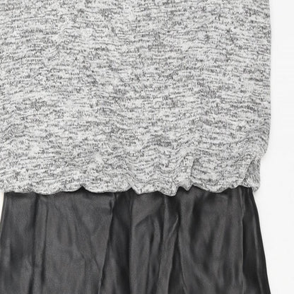 Missguided Womens Grey Polyester A-Line Size 8 Round Neck Pullover