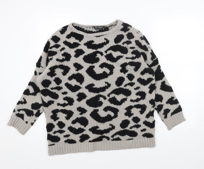 Womens UK Size 12 Miss Selfridge Grey Pullover Jumper