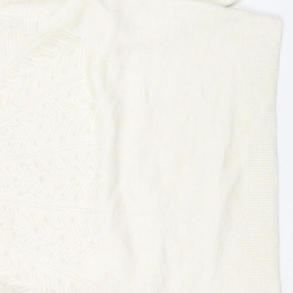 Womens UK Size L Preworn White Pullover Jumper