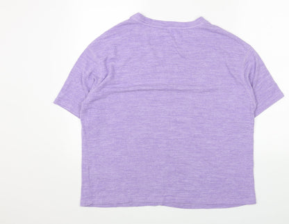 Marks and Spencer Womens Purple Round Neck Viscose Pullover Jumper Size 16