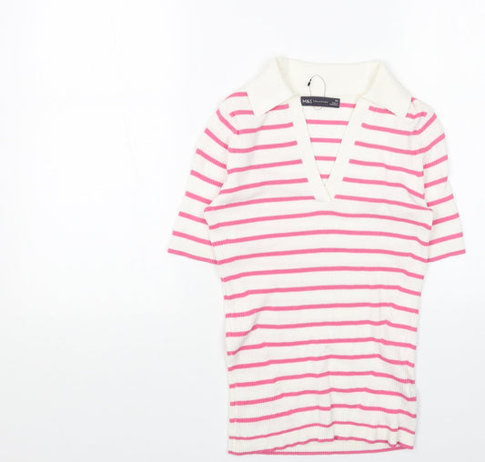 Womens UK Size S Marks and Spencer Pink Pullover Jumper