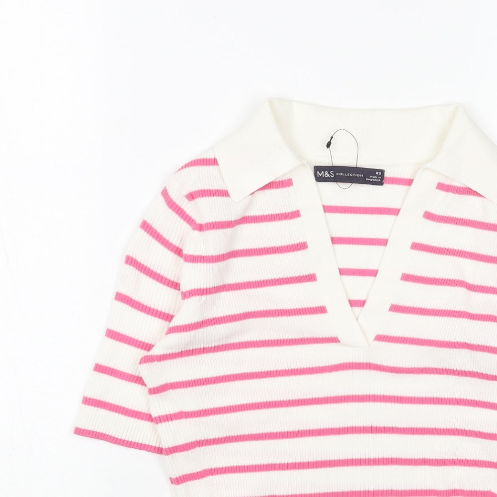 Womens UK Size S Marks and Spencer Pink Pullover Jumper