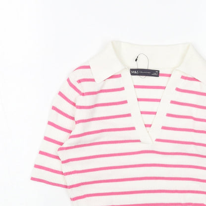 Womens UK Size S Marks and Spencer Pink Pullover Jumper