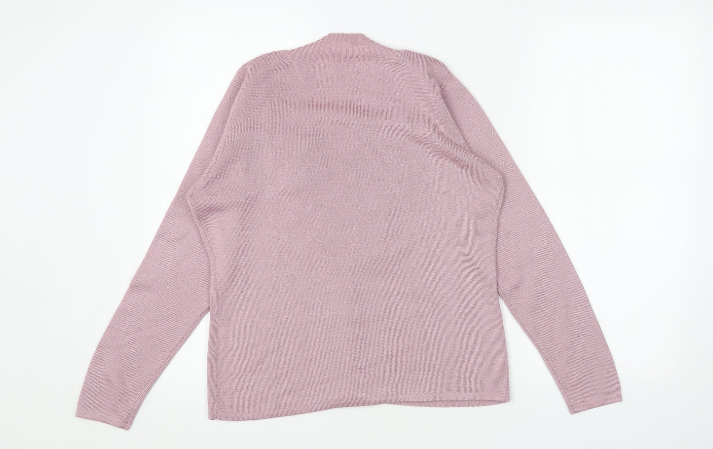 Damart Womens Purple Square Neck Floral Acrylic Pullover Jumper Size 10